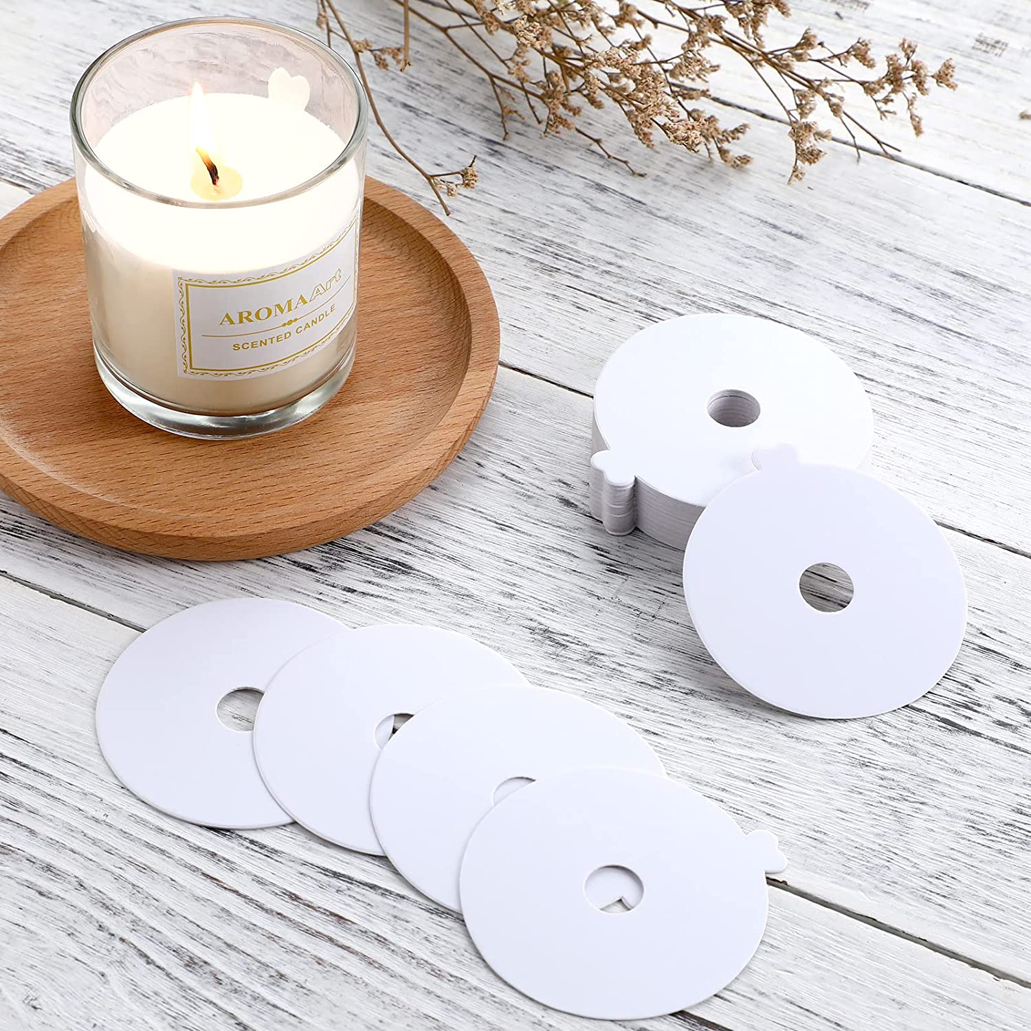 Candle Warning Label - 100pcs Candle Dust Protectors Paper Candle