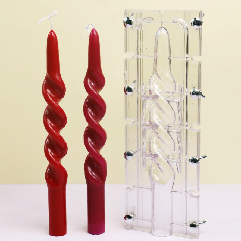 Candle Making Course - Twisted Stripe Column Acrylic Candle Mold