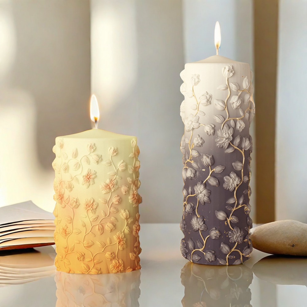 Floral Vine Relief Taper Candl - Candle Making Vinings 评论和价格