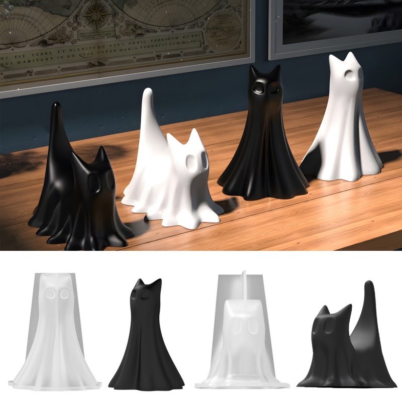 Ghost Cat Halloween Desktop Or - Candle Making Ideas 评论和价格