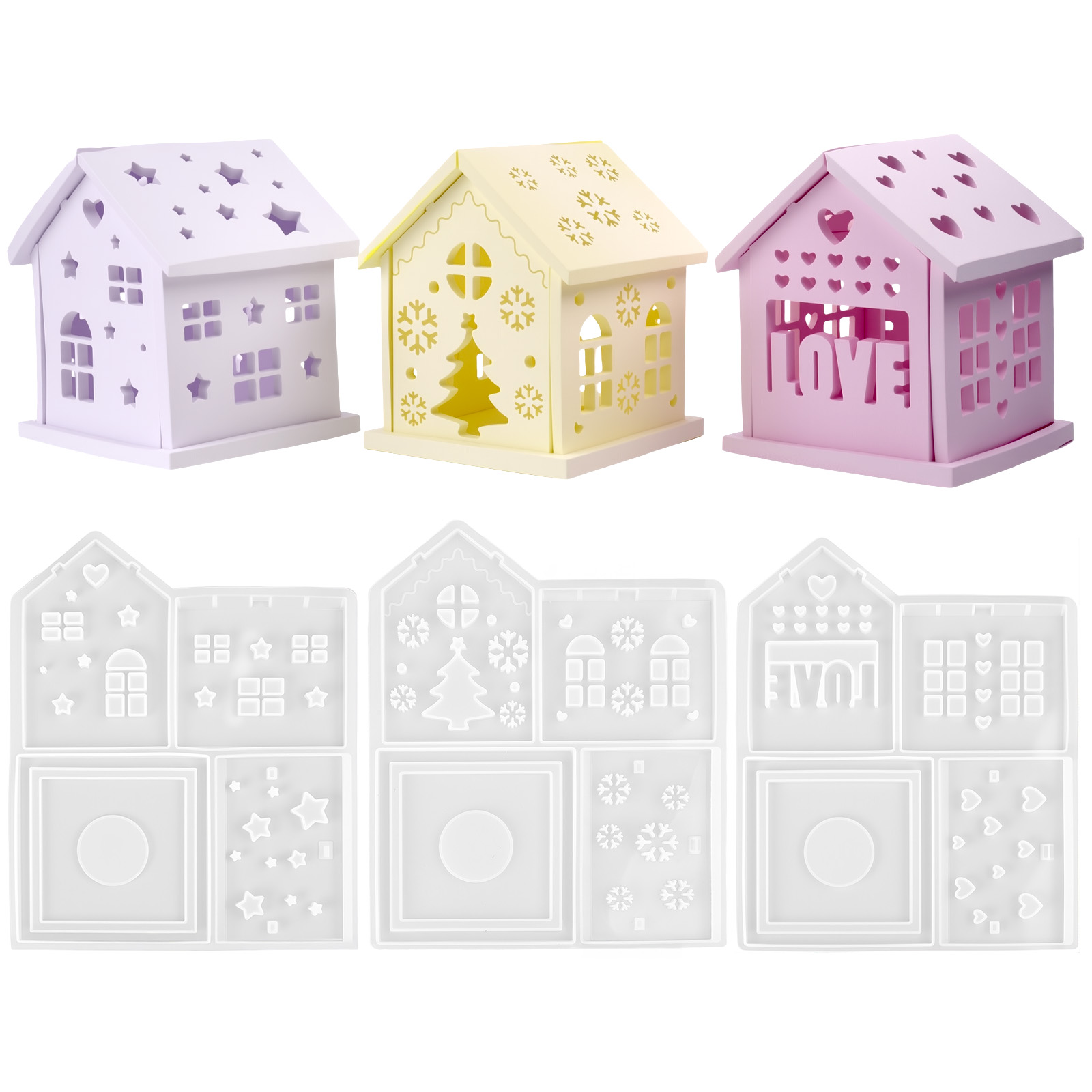 3D House Silicone Mold DIY Chr - Candle Making Ideas 评论和价格