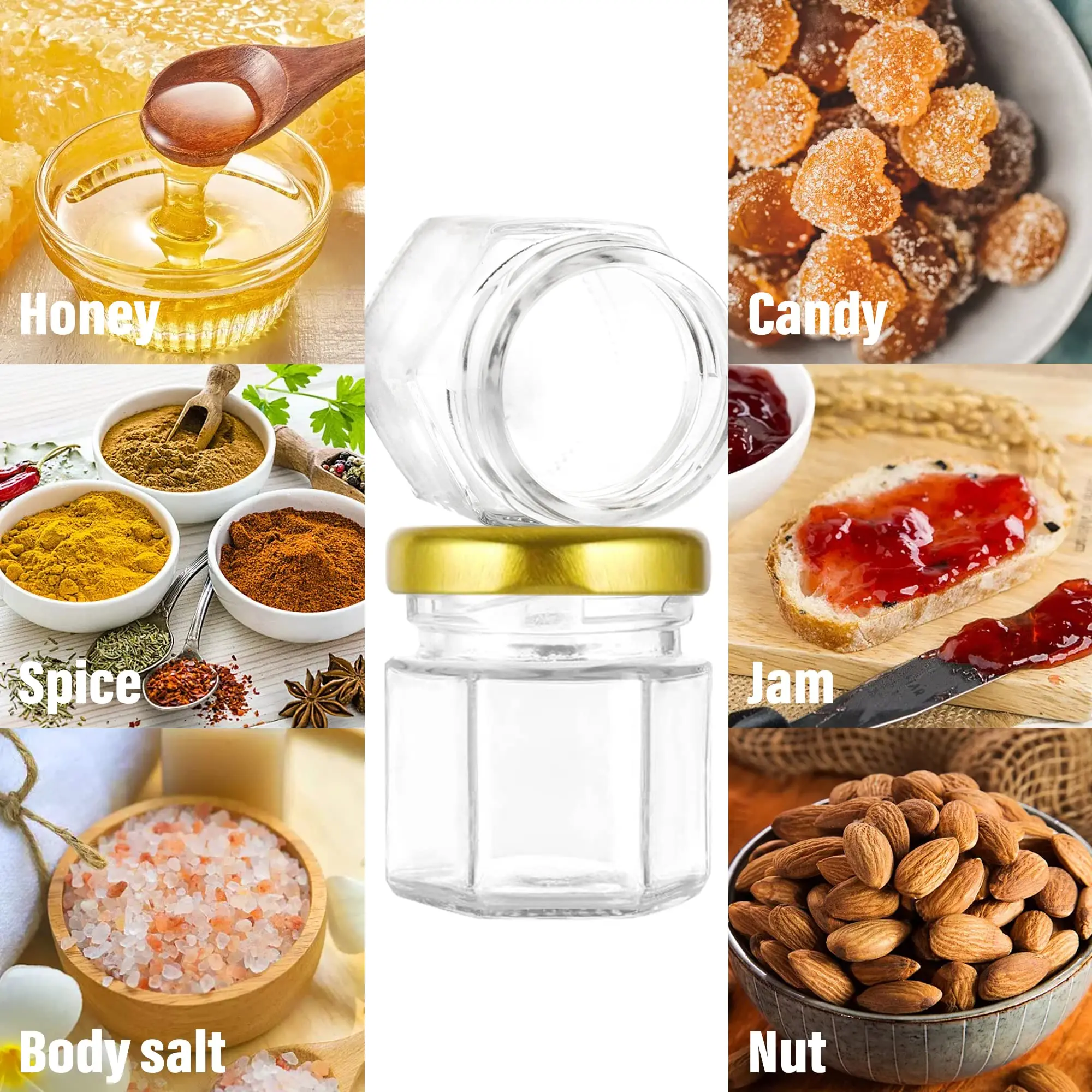 1.5Oz Hexagon Mini Glass Honey - Candle Making Event 评论和价格