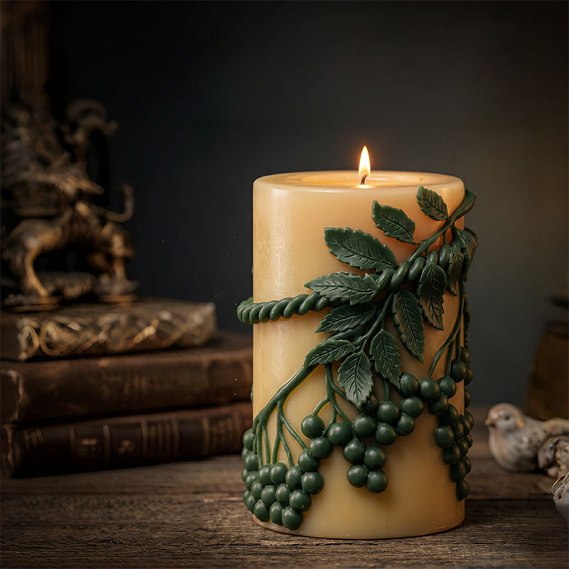 Vine Green Leaf Berry Relief-S - Candle Making Vinings 评论和价格