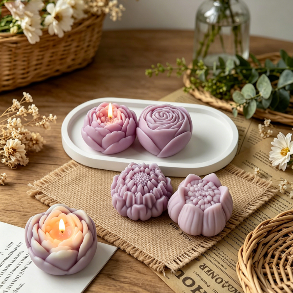 3D Flower Silicone Mold Peony  - Candle Making Course 评论和价格