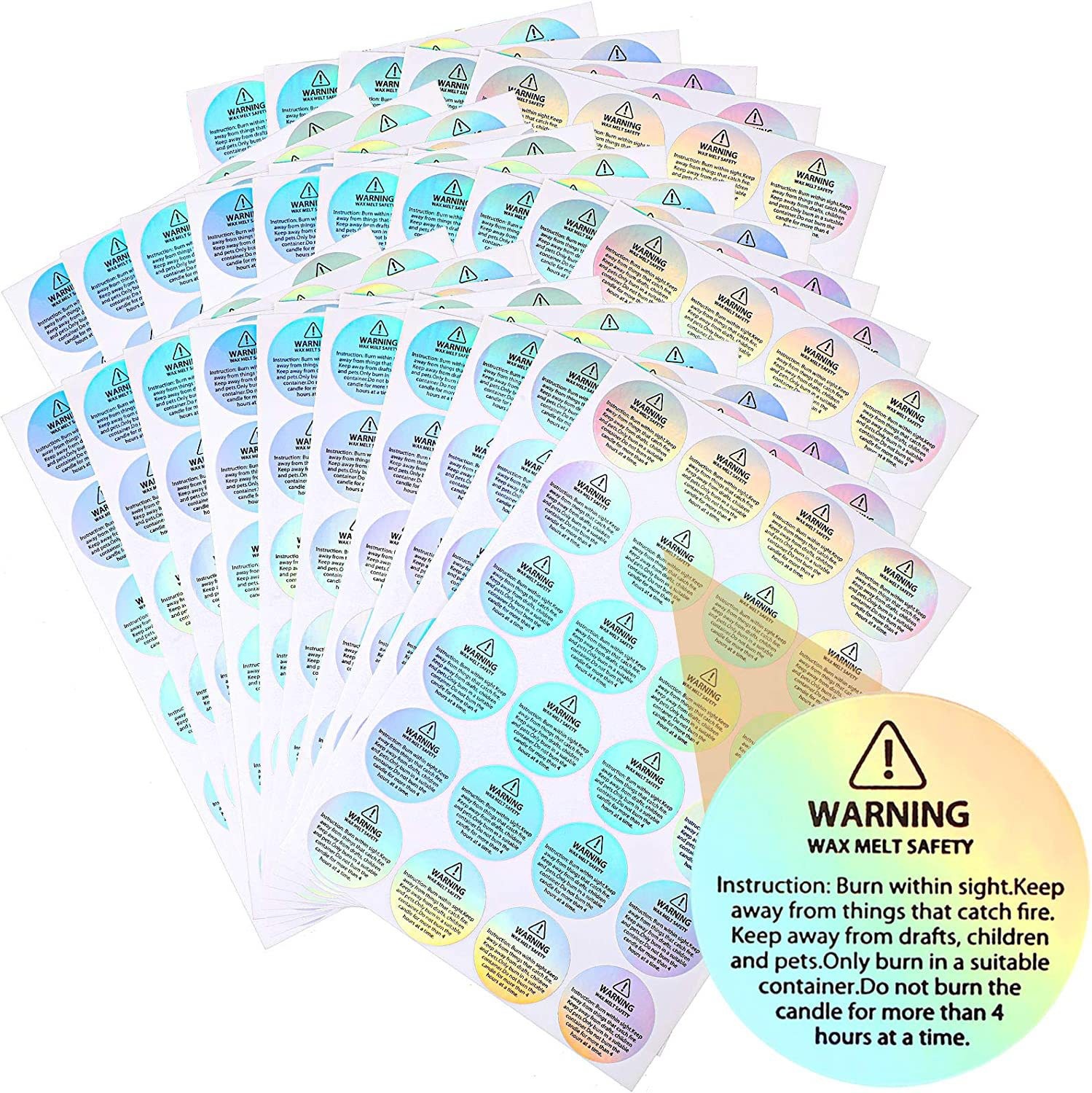 Holographic 96 Pcs Candle Warn - Candle Warning Label 评论和价格