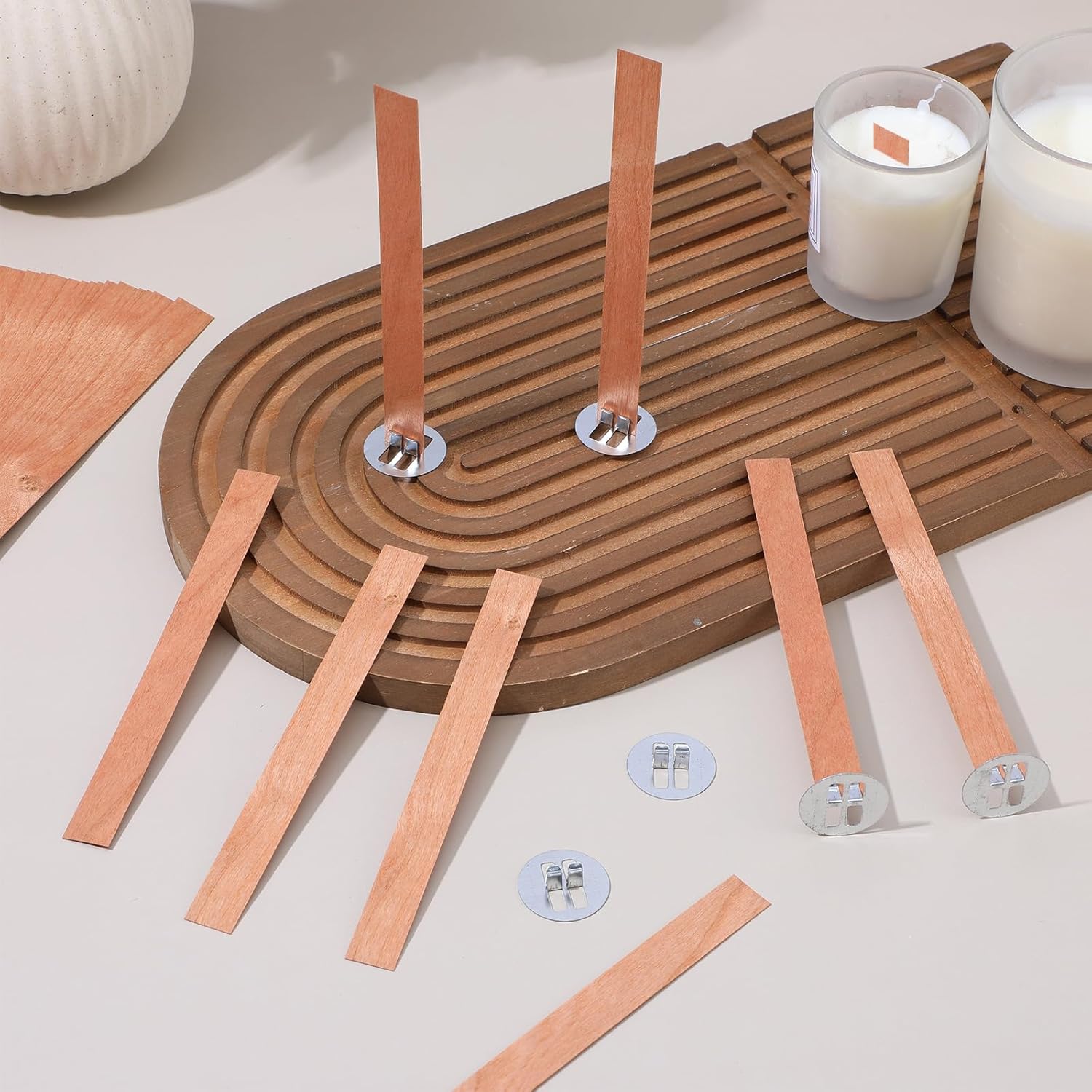 60Pcs Wood Wicks for Candles M - Candle Warning Label 评论和价格