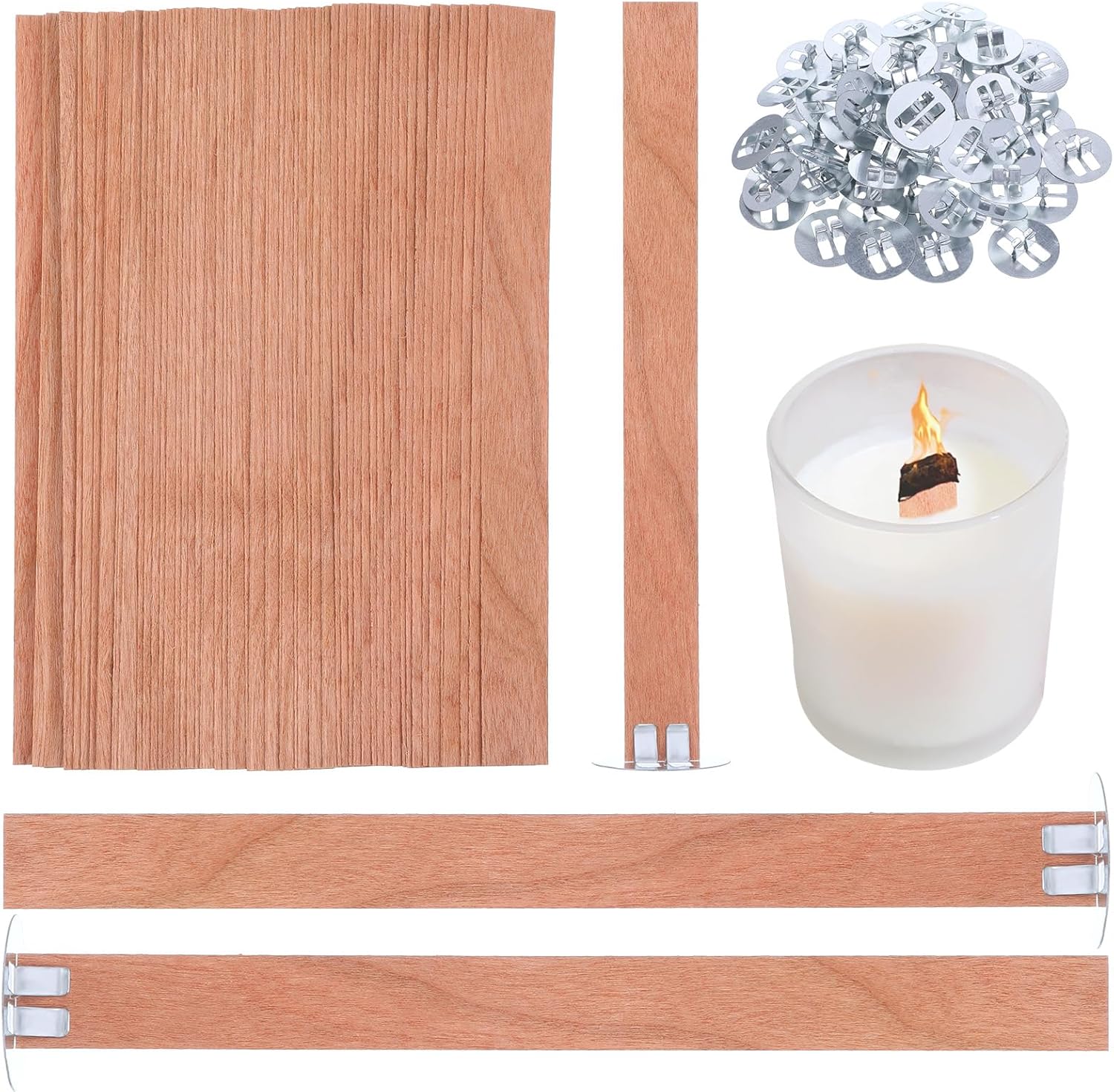 60Pcs Wood Wicks for Candles M - Candle Warning Label 评论和价格