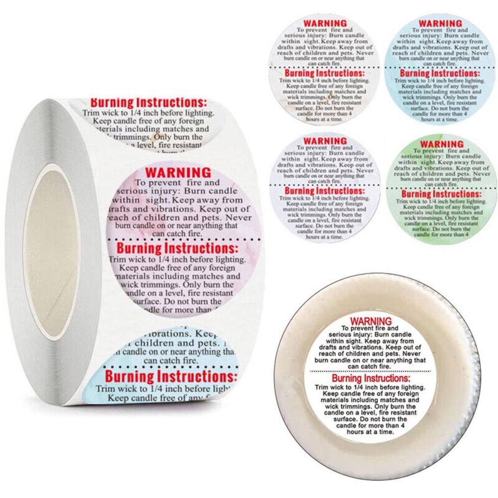 Self-adhesive Label Candle Jar - Candle Warning Label 评论和价格